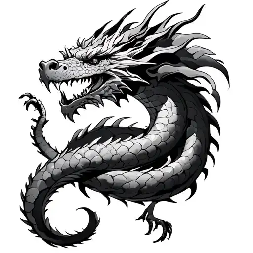 6-5-2007 As Romain Numeral With A Eastern Dragon Rapped Around It