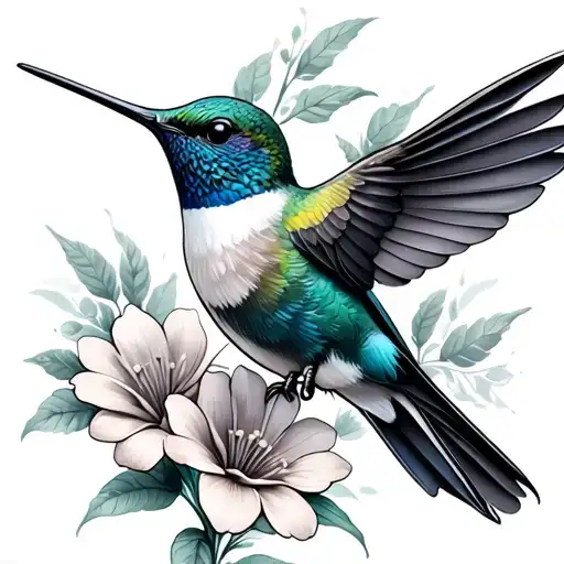 Sleeve Hummingbird Colorful Flower