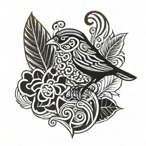 Hawaiian Tribal With Hints Of Iwa Bird