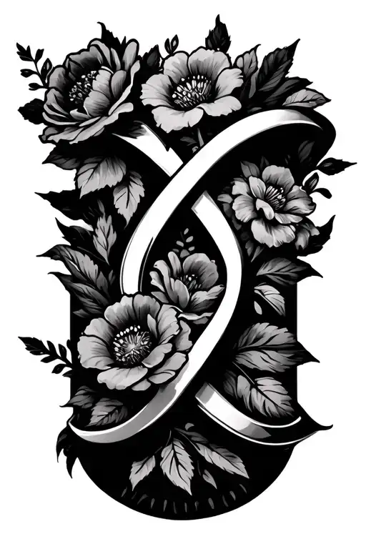 Infinity Sign And Western With Flowers