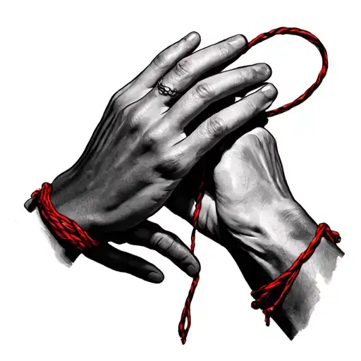 Two Hands With A Red String