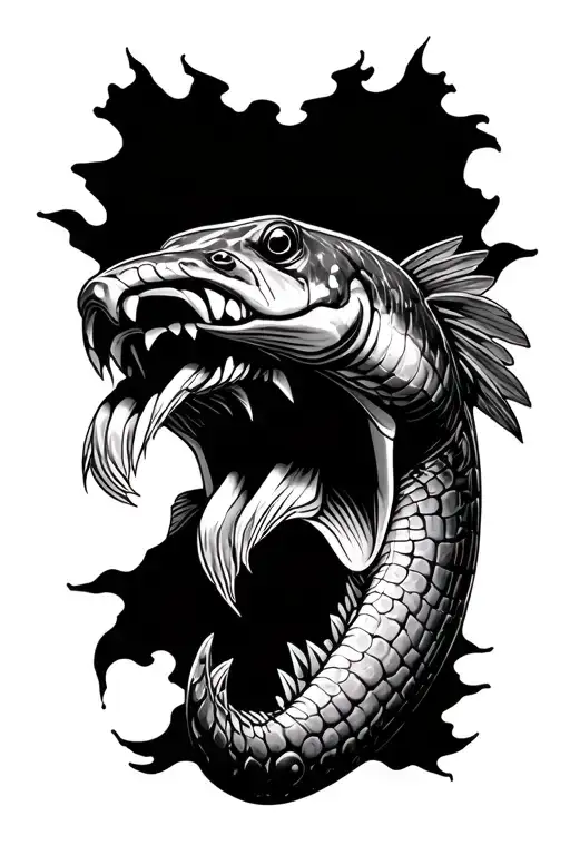 Log Nose Gar Trying To Bite A Lure