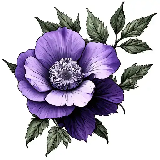 Violet And Primrose Tattoo Design