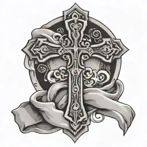 Memorial Tattoo With Cross Including A J