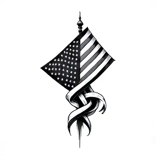 Half Russian Half American Flag Intertwined