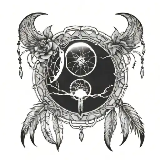 Dreamcatcher Tattoo With Moon