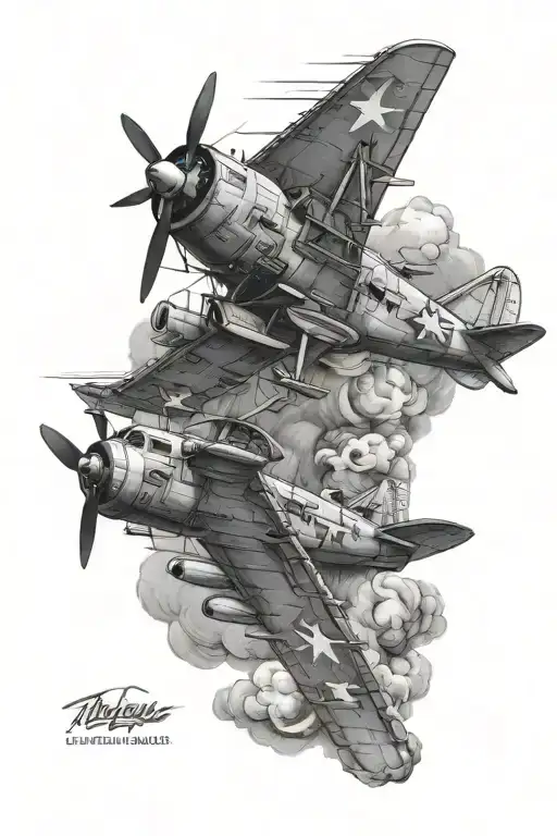 World War 2 Airplane On My Ribs