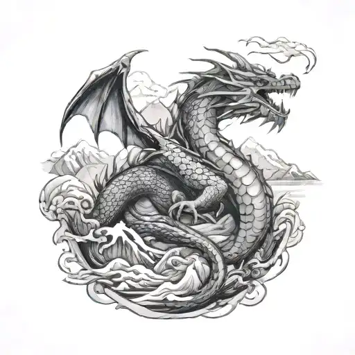 Dragon And Mountains