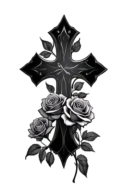 Cross Intertwined Roses