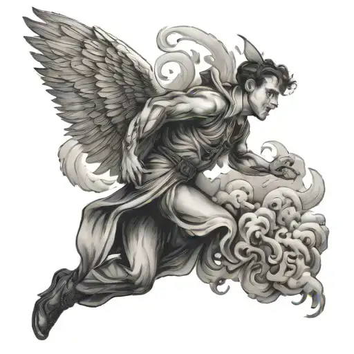 Man Flying In Dreams Imagination Creativity