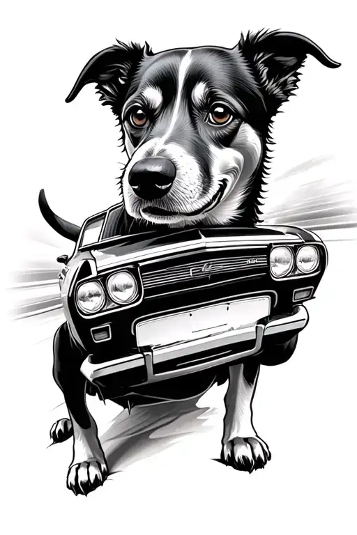 Dog And Car Racing