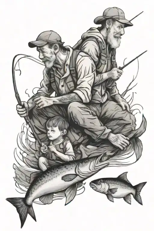 Deceased Father And Son Fishing