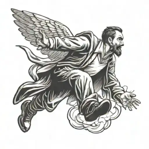 Man Flying High In Dreams