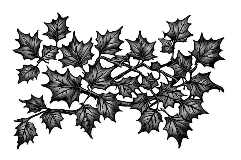 Ivy And Oak Leaves Intertwined