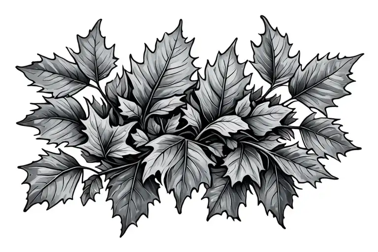 Ivy And Oak Leaves Intertwined
