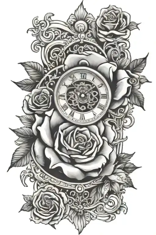 Serenity Rose Eye Clock