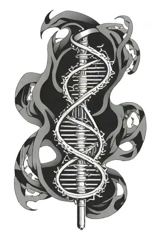 Black Hole Dna Helix Intertwined