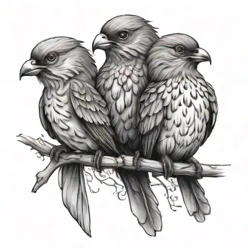 Three Birds Sitting