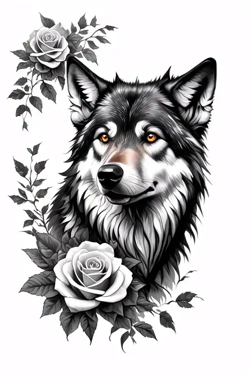 Wolf Blended By Roses