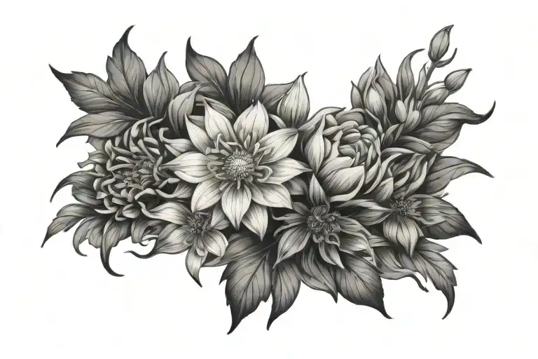 Glory And Aster Flowers Wrapped