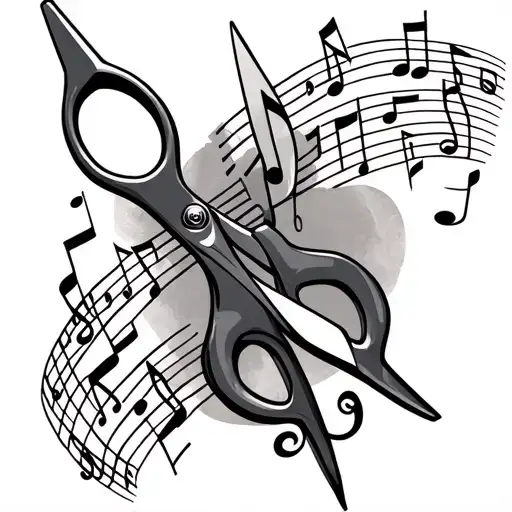 Scissors With Music Note