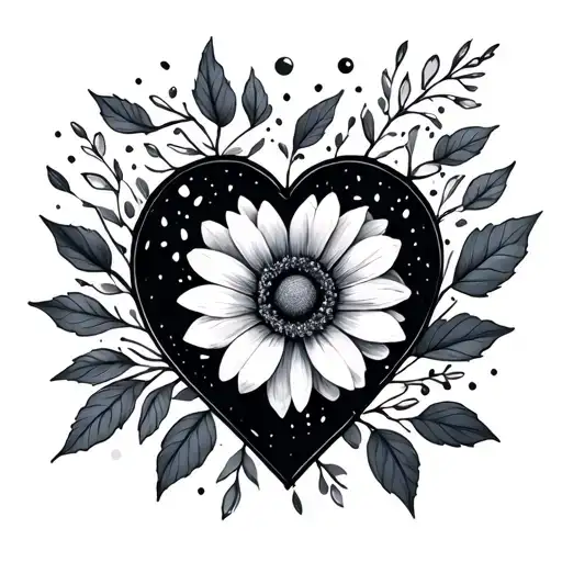 November Flower Heart Minimal