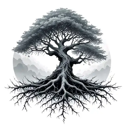 Tree With Roots That Are Dna