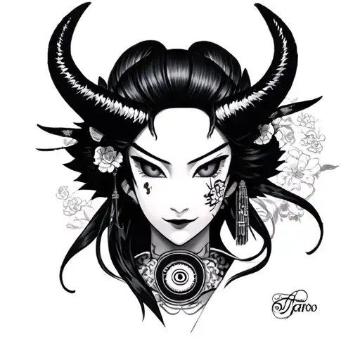 A Geisha Half Demon With Rinnegan Eyes From Naruto