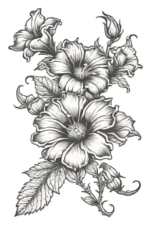 Aster And Morning Glory Flower