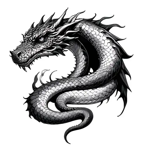 Snake Shedding Its Skin Turning Into A Dragon