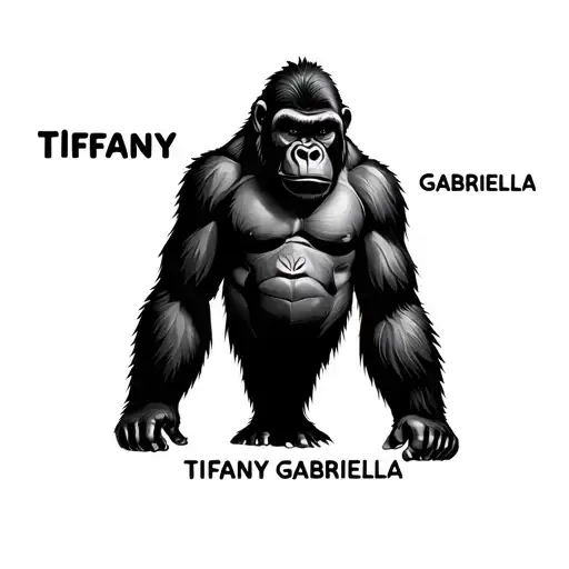 Tribal Gorilla With The Names Tiffany And Gabriella