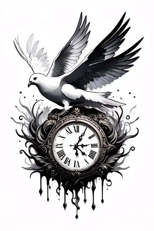 Dove And Clock Melting