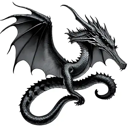 Snake Shedding Its Skin Turning Into A Dragon Flying With Wings