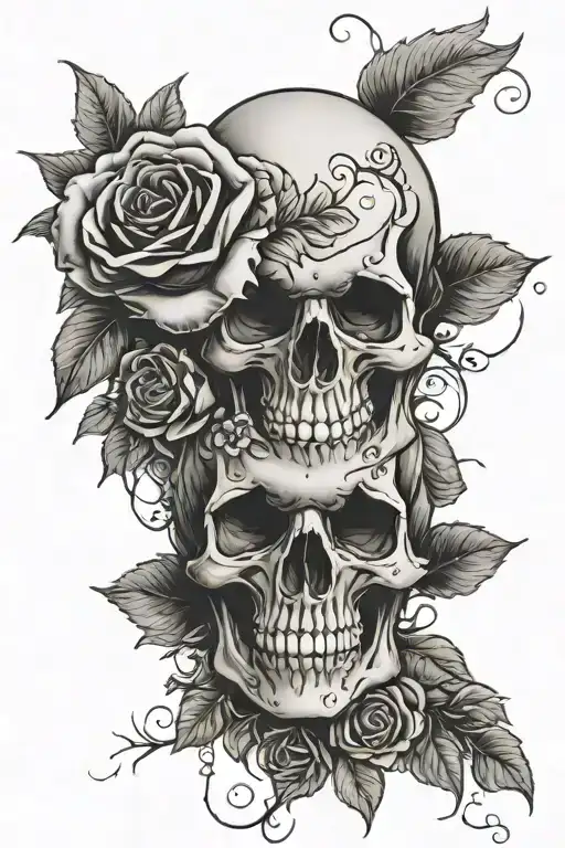 Laugh Now Cry Later Skull And Roses