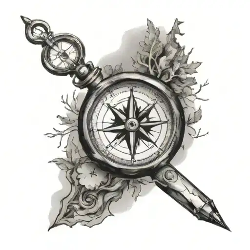 Compass And Forrest Background
