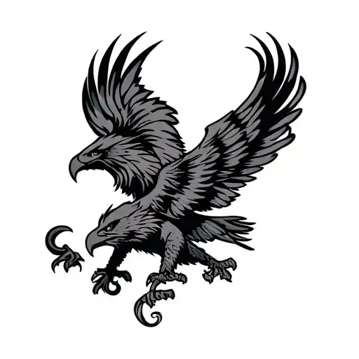 Pictish Swirl With Beast And Eagle