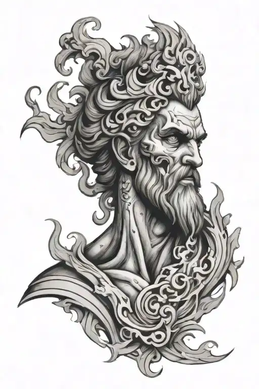 Hades Greek God With Smoke And Flames