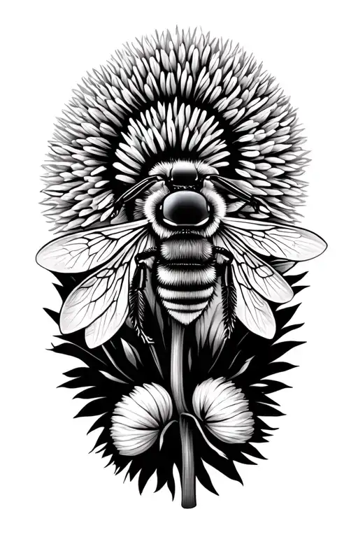 A Honey Bee Sitting On A Thistle Flower