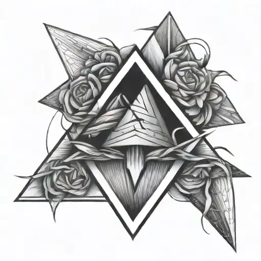 Large And Small Triangle Outline Intertwined