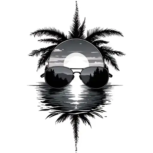 Avaitor Sunglasses Sunset Scene