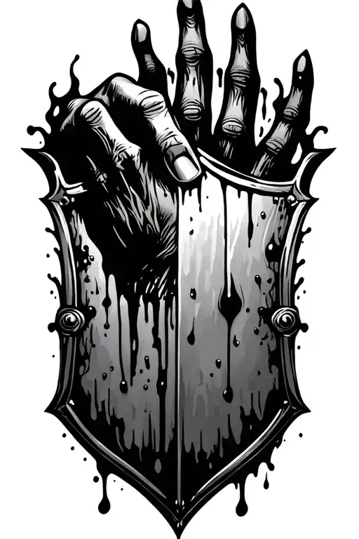 Bloody Hand Crest Shield Adorned