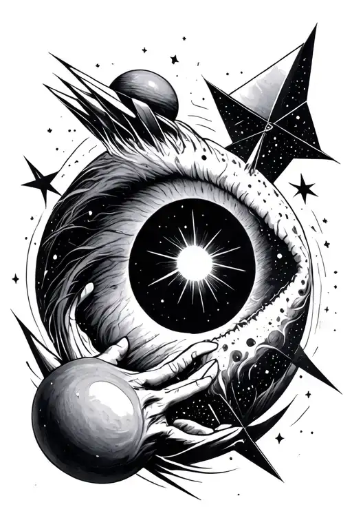 Geometry And Space Black Hole Eating Star