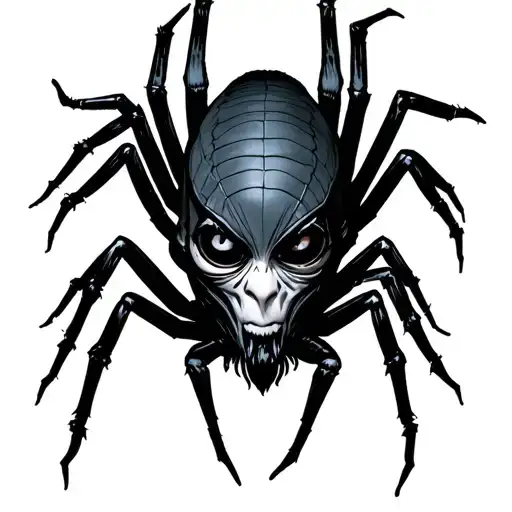 Spider With Eyeless Human Face