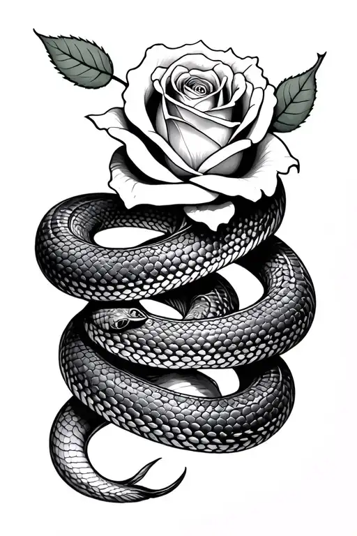 Rose And Snake Wrapped