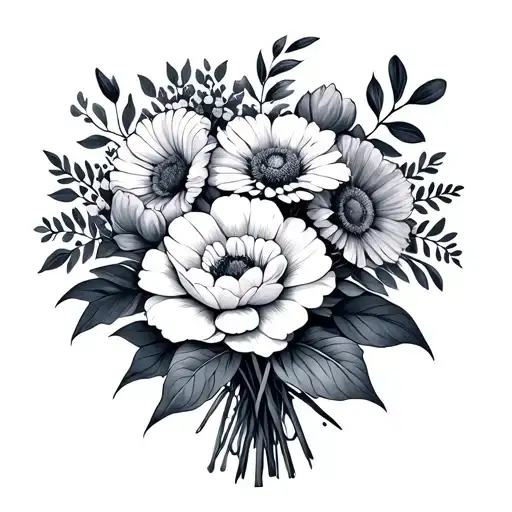 March Flower And August Flower Bouquet Wrapped But Medium Size