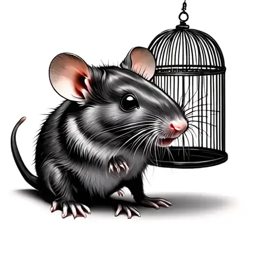 Rat Next To Cage
