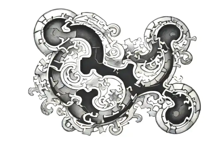 Puzzle Piece Semi Colon Symbol Morphing