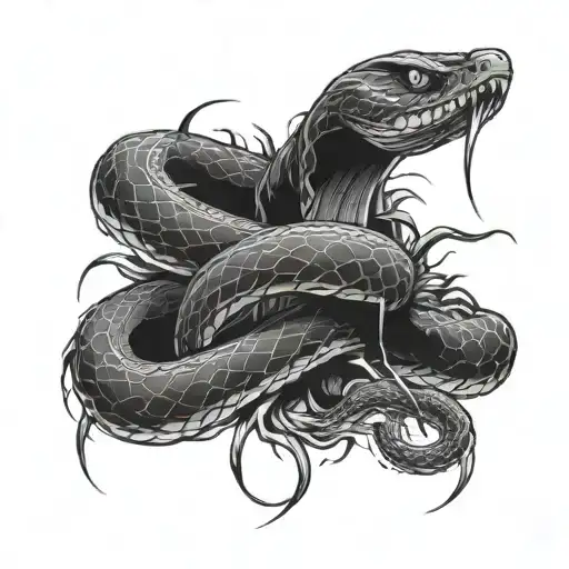 Lightning Snake Slithering On Forearm Sleeve