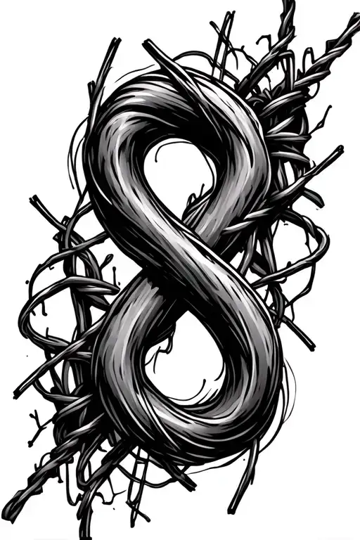 Barb Wire Infinity Symbol Intertwined