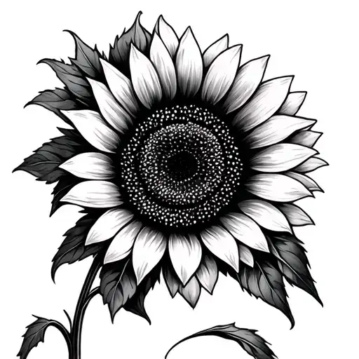 Black And White Sunflower